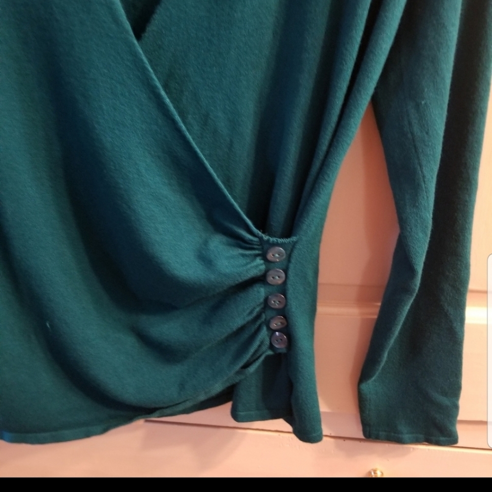 APT. 9 GREEN RUCHED TOP - Picture 5 of 6